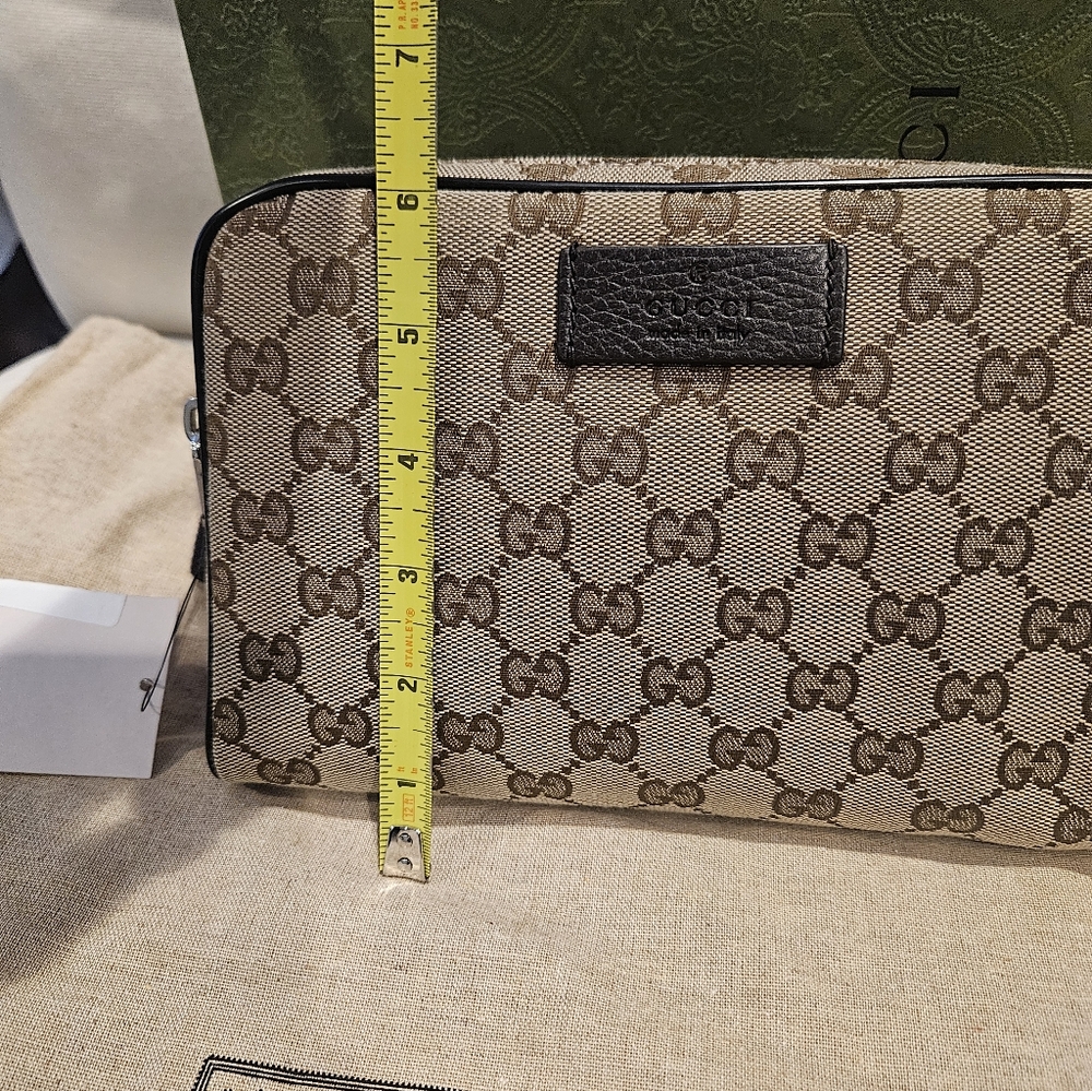Gucci Original GG Guccissima Canvas Beige Fanny Pack Belt Bag New - Picture 7 of 13